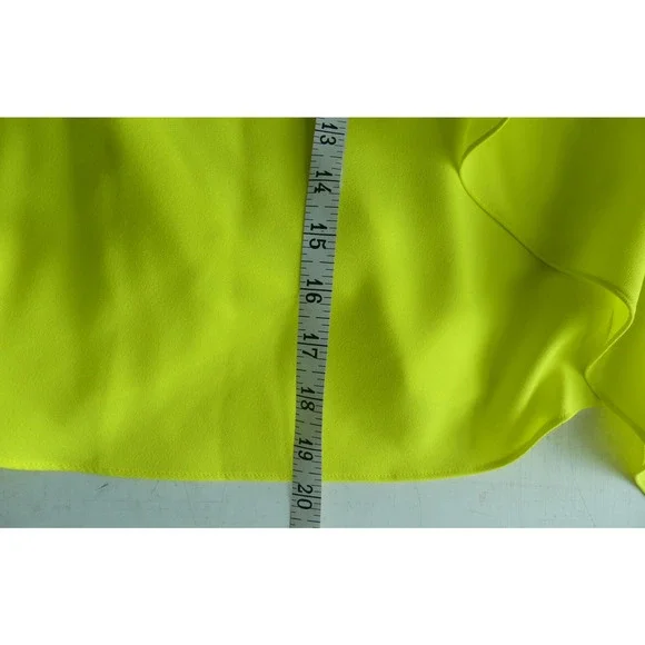 Trina Turk Satisfied One-Shoulder Top NWT Yellow Layer Flutter Flowy Summer Sz M - Picture 10 of 10